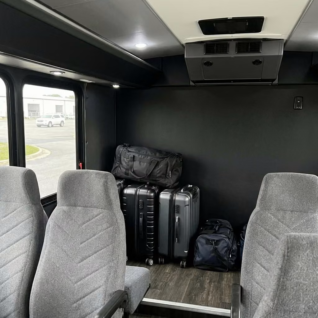 west hollywood 15 passenger minibus luggage area
