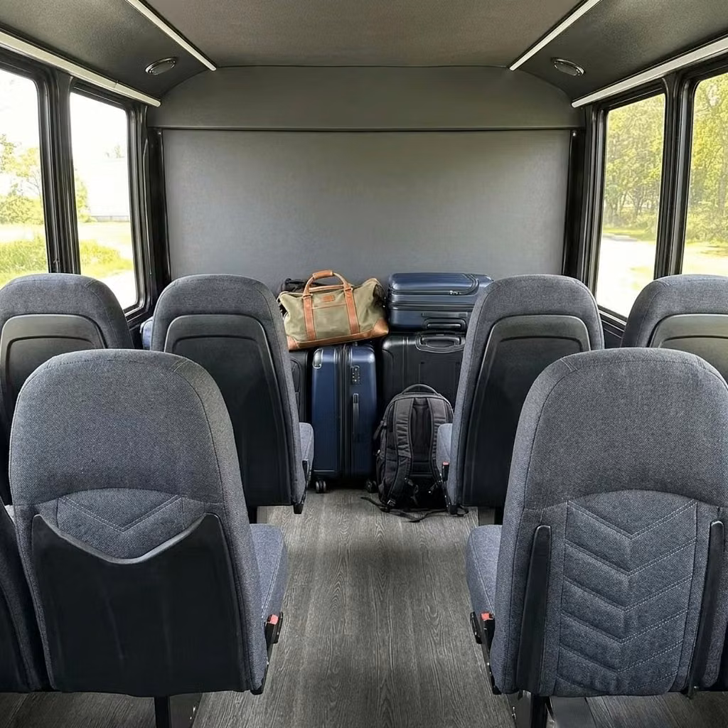 west hollywood 25 passenger minibus luggage area