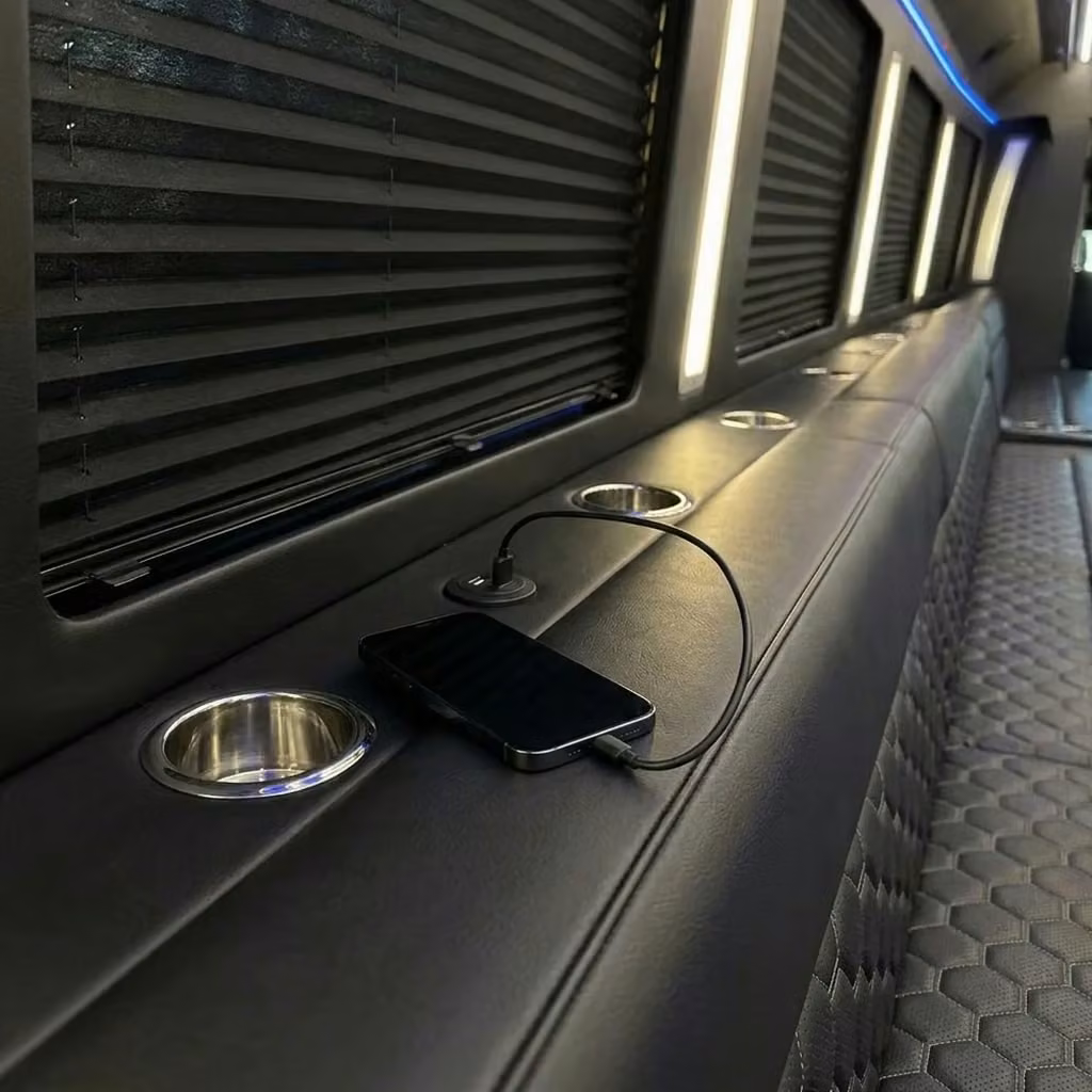 west hollywood party bus usb charging