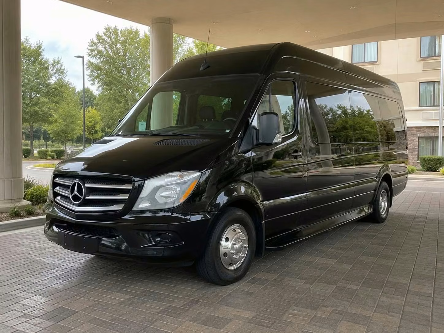 west hollywood sprinter van rental with driver tinted windows